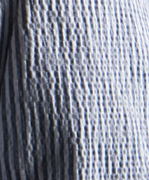 White & Navy Tailored Fit Stripe Seersucker Flat Front Trouser