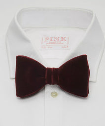 Burgundy Red Velvet Pre-Tied Bow Tie