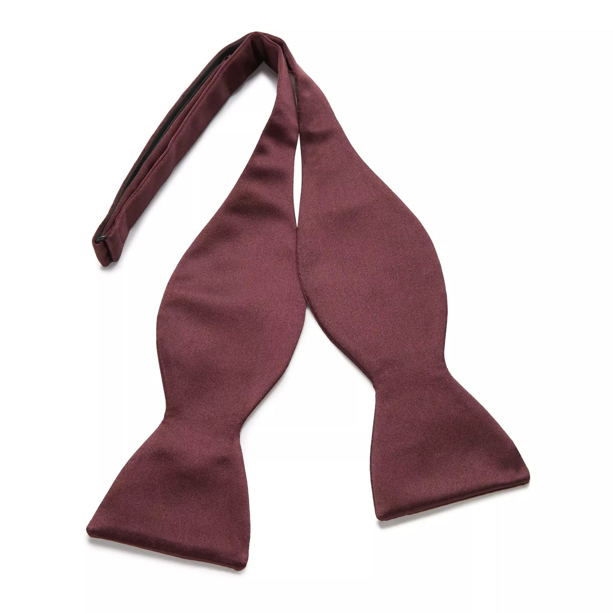 Burgundy Red Silk Satin Bow Tie