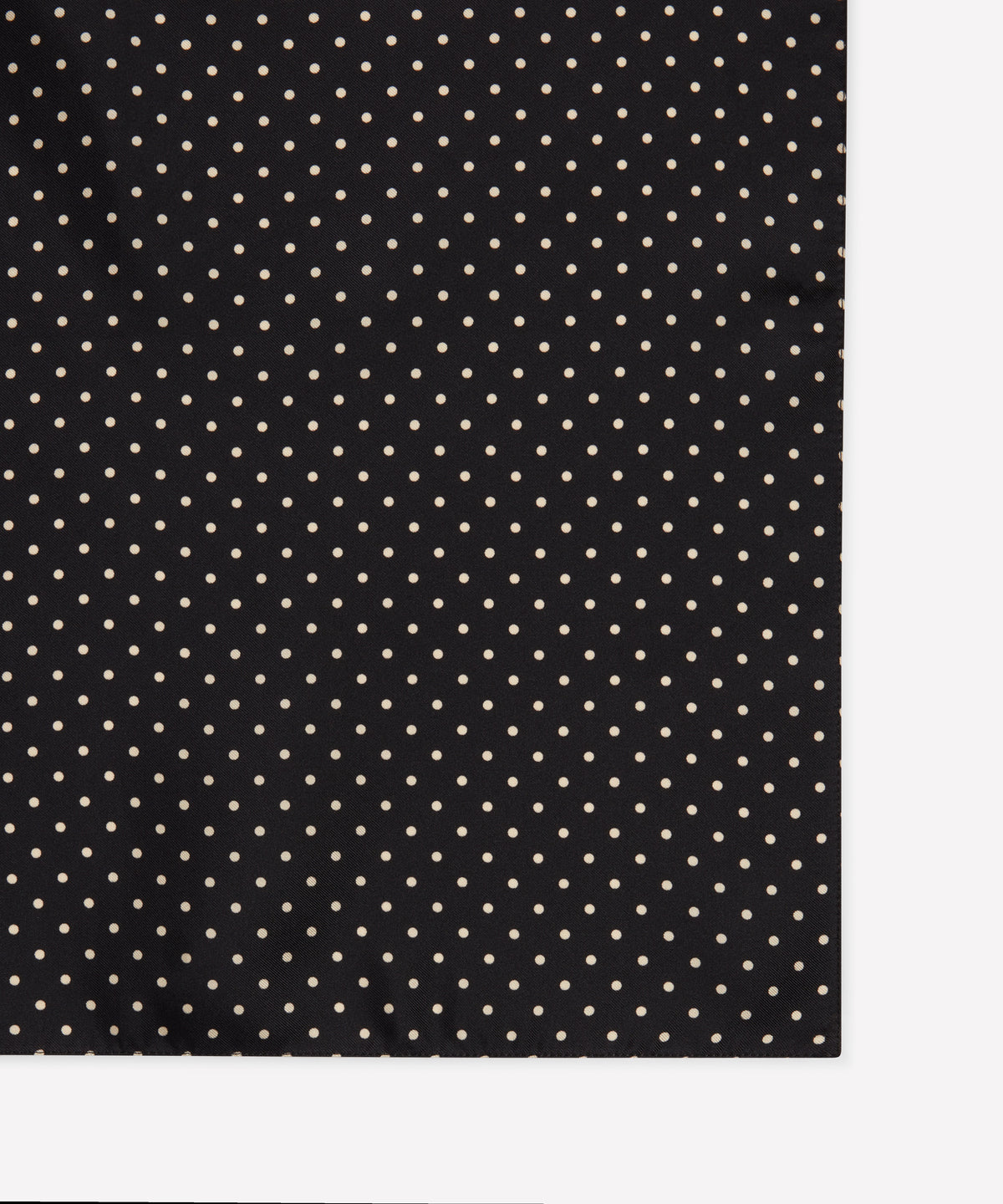Black & Neutral Polka Dot Silk Pocket Square