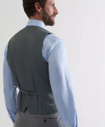 Grey 4 Button Merino Wool Waistcoat
