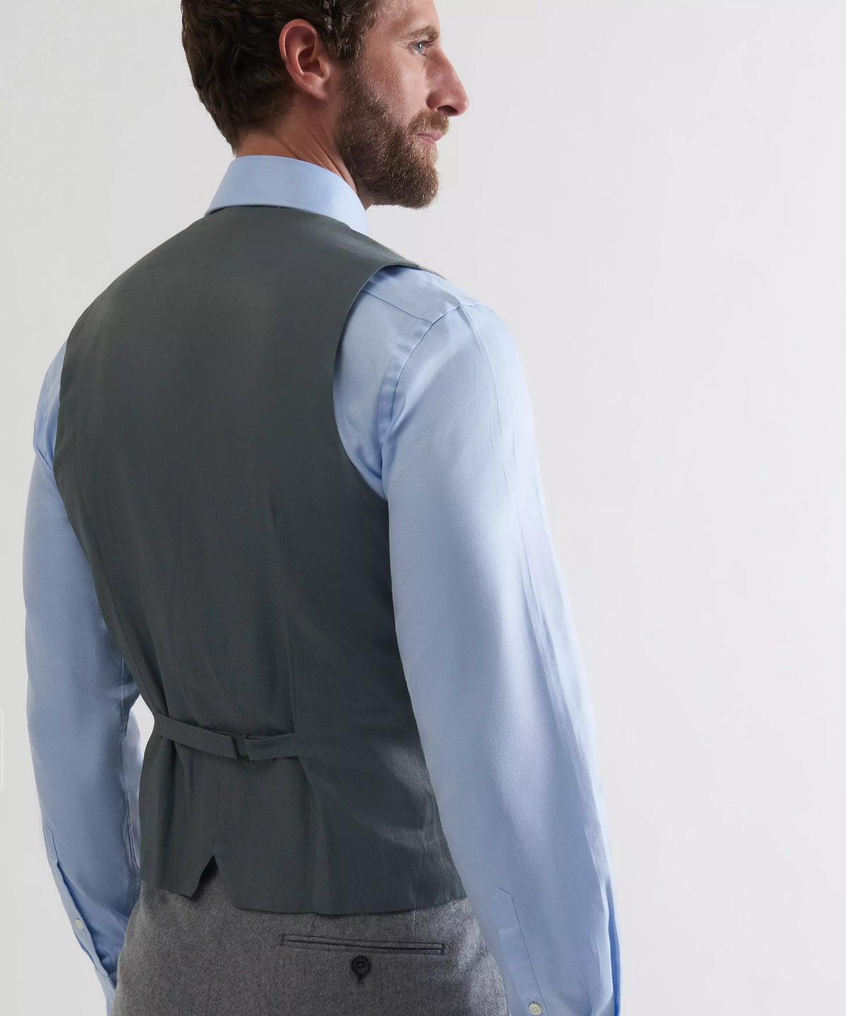 Grey 4 Button Merino Wool Waistcoat