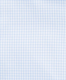 Pale Blue & White Tailored Fit Royal Twill Micro Gingham Formal Shirt