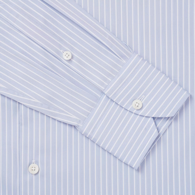 Pale Blue & White Tailored Fit Stripe Formal Shirt