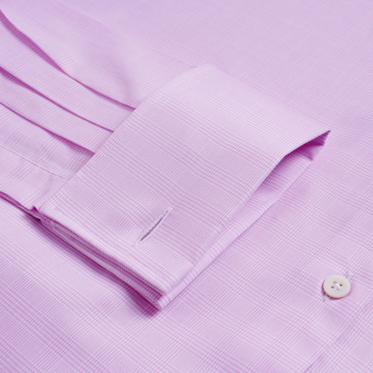 Pink & White Classic Fit Double Cuff Micro Pow Check Formal Shirt