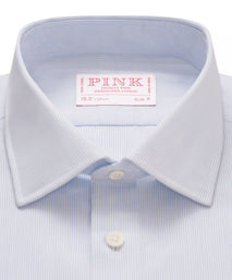 Pale Blue & White Slim Fit Pin Stripe Formal Shirt