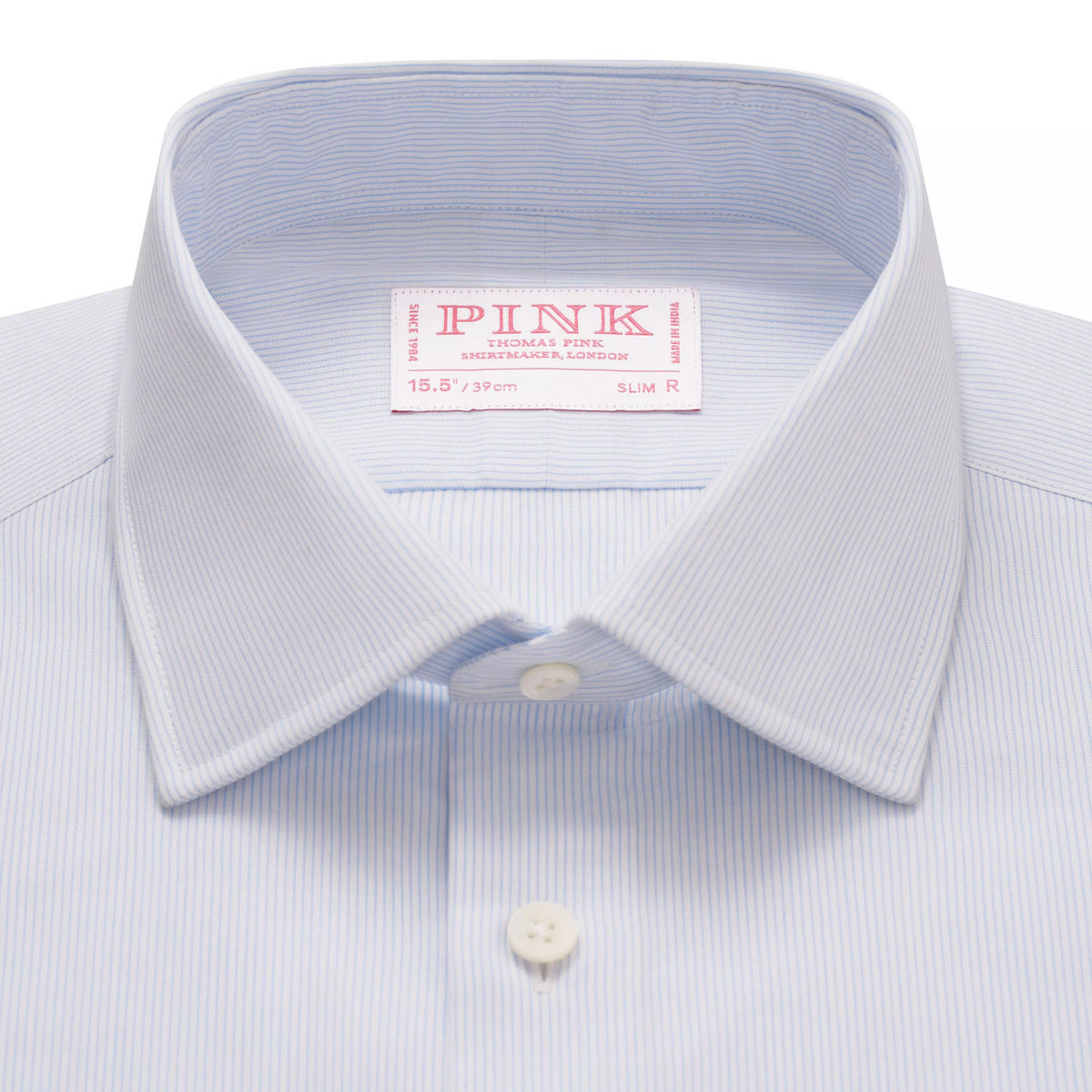 Pale Blue & White Slim Fit Pin Stripe Formal Shirt