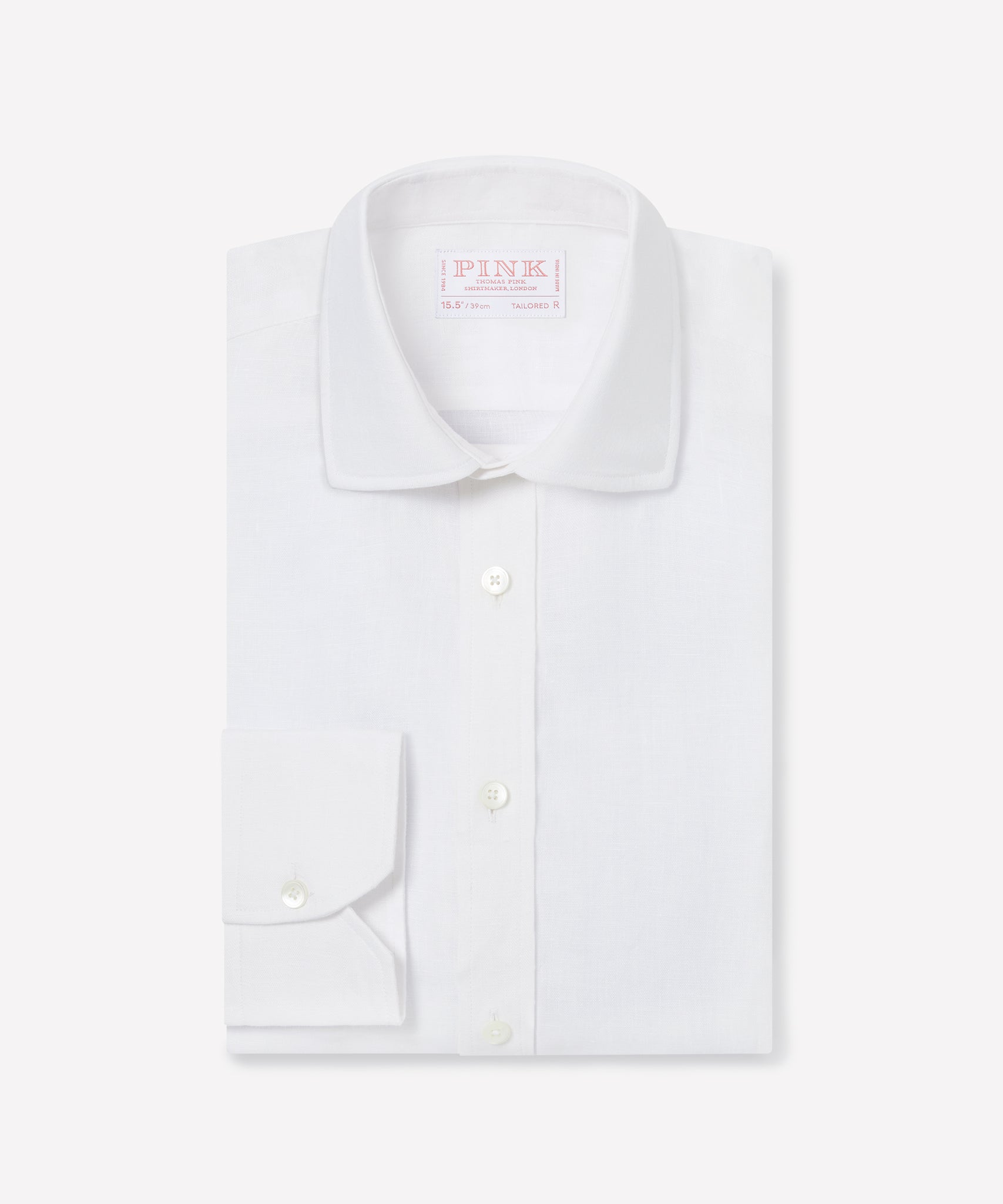 White Tailored Fit Essential Linen Formal Shirt